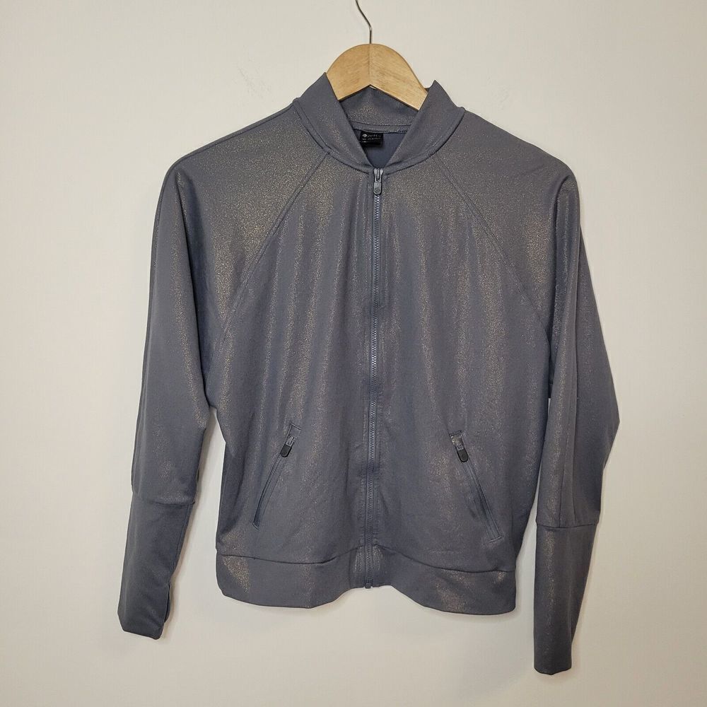 Zella Girls Thumbholes Shimmer Athletic Jacket Size XL (14/16)